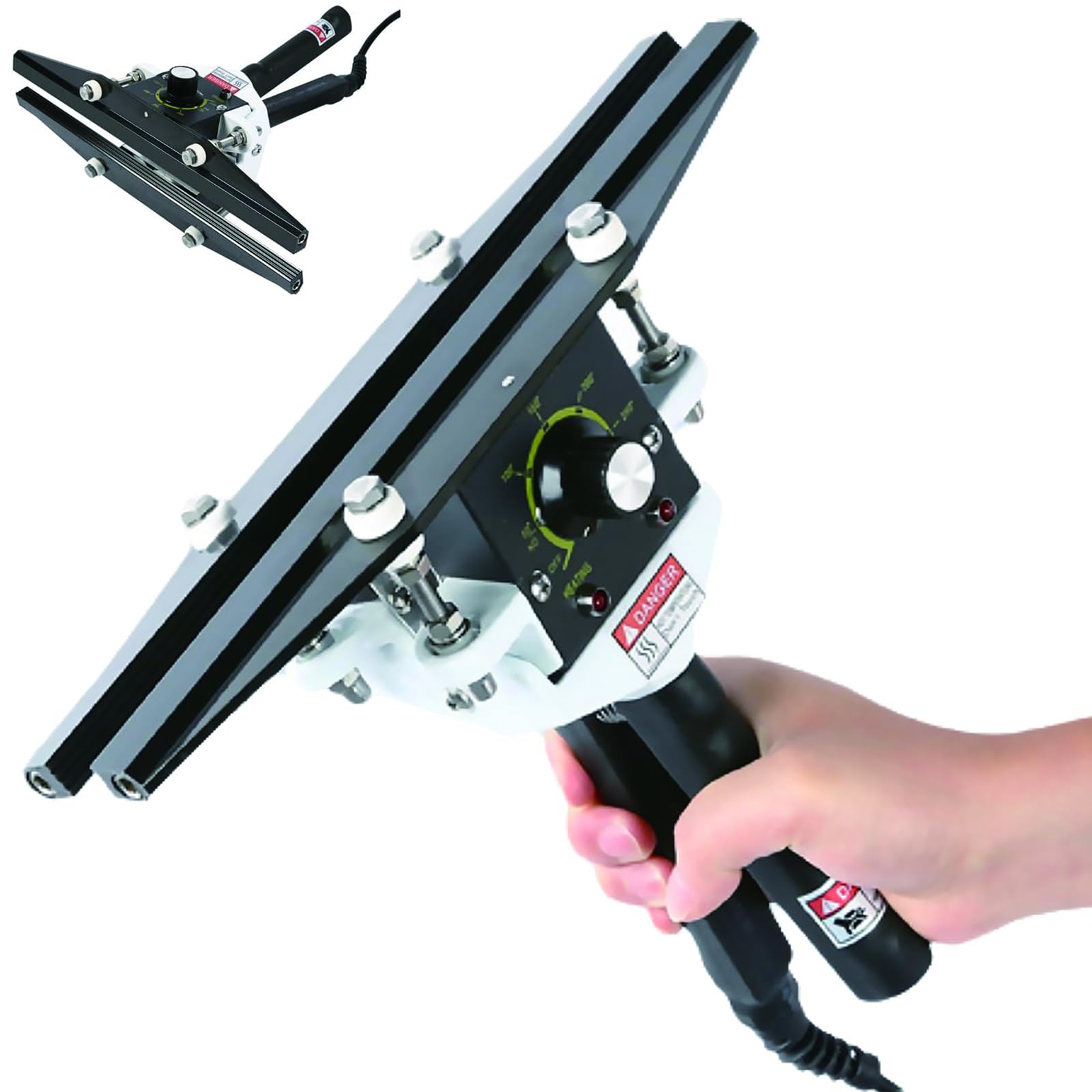 Sigillatrice portatile a crimpare portatile, 200-600 mm con larghezza della guarnizione di 10 mm, temperatura regolabile per borse, mylar, kraft, cibo e caffè