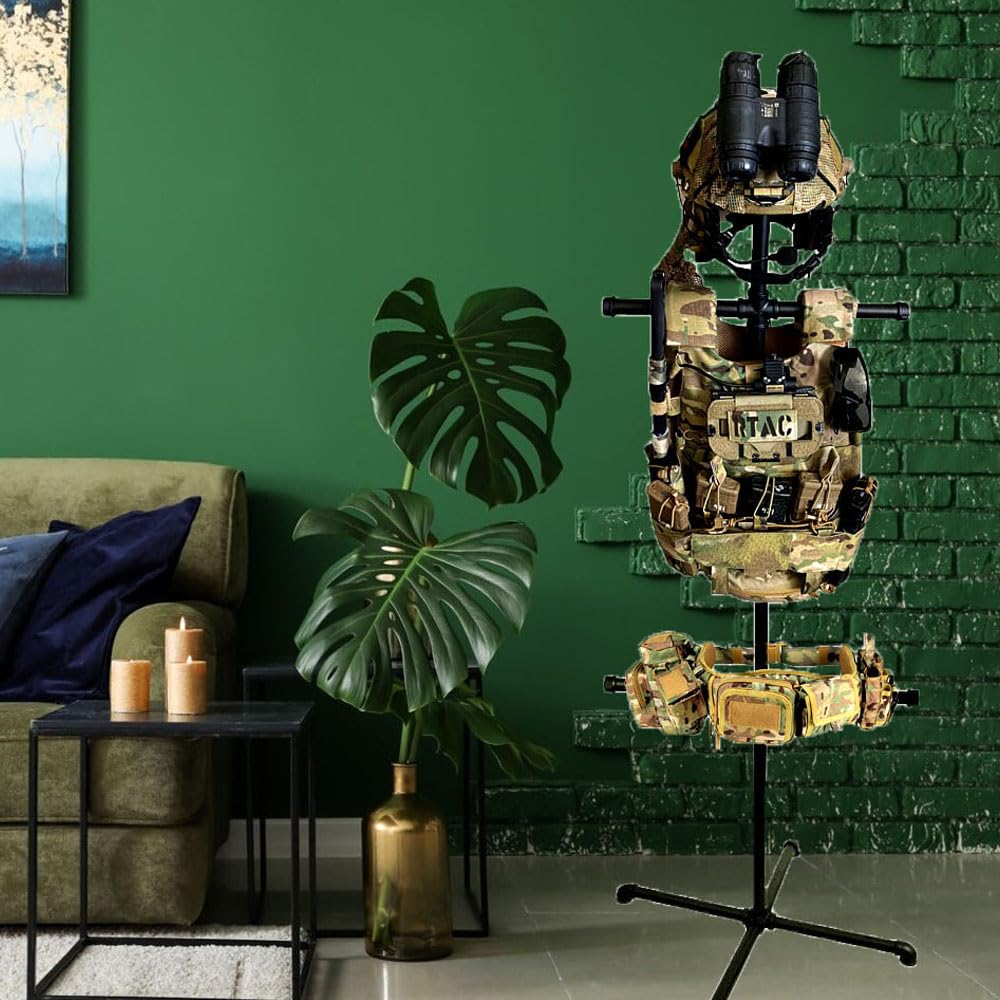 WANLIAN Tactical Gear Stand - Tactical Vest Hanger for Police and Duty Gear Rack - Police Gear Rack-Securely Store and Display Your Tactical Vest