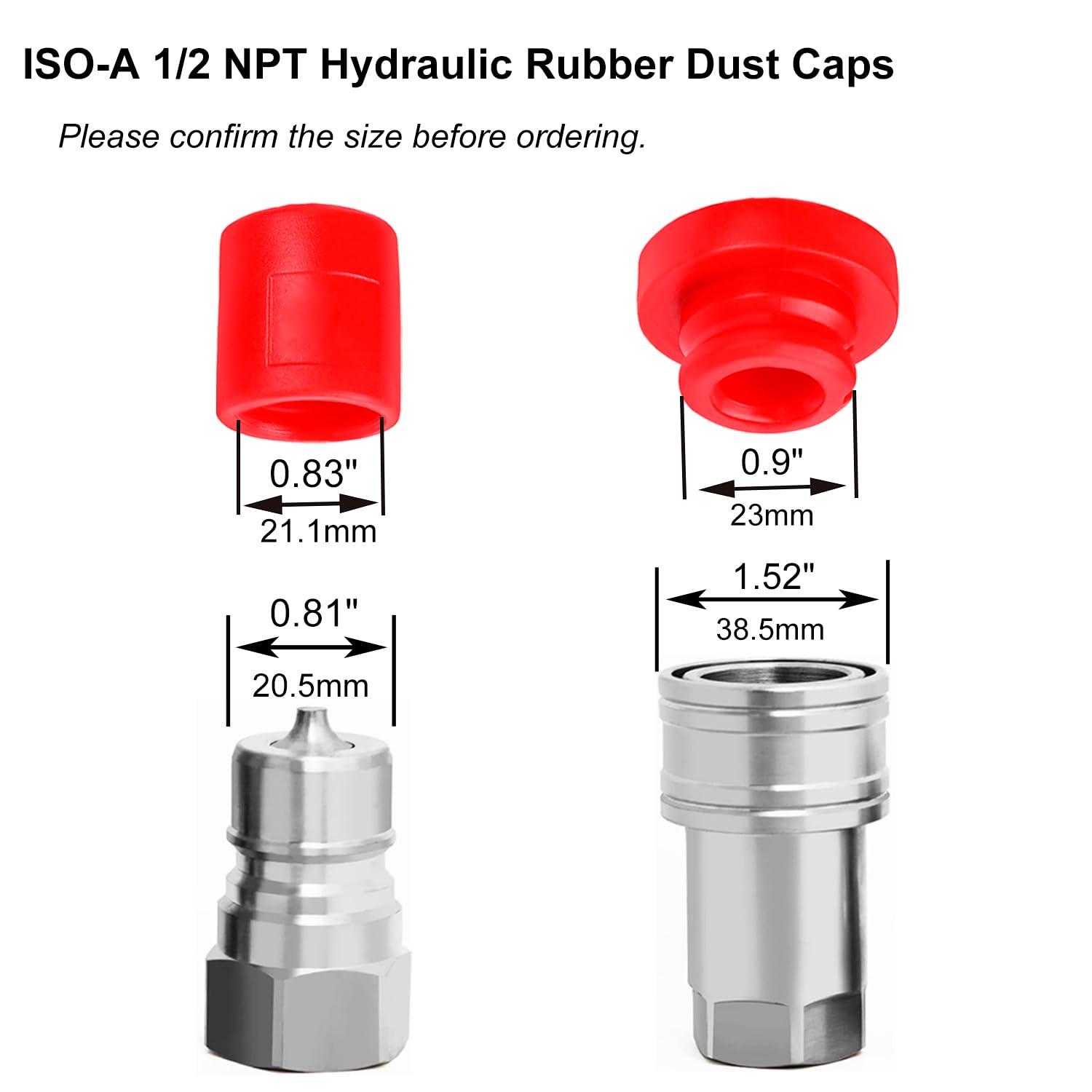 Bouchon Anti-poussière Mâle à Coupleur Rapide Hydraulique, 4 Paires, Couvercle De Prise Femelle Pour PARKER6600 HA15000, Ensemble De Protection D'équipement Hydraulique