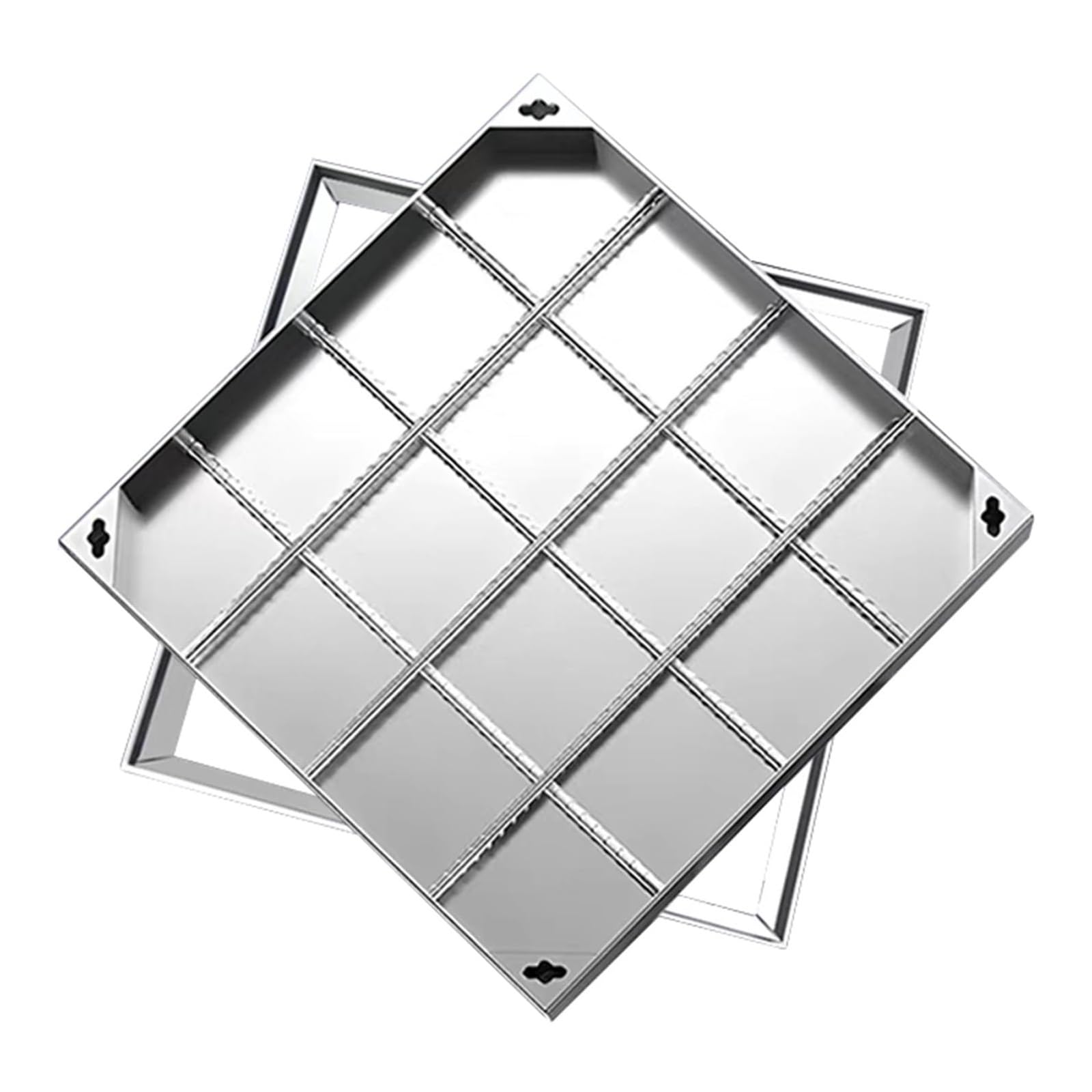 Coperchio e telaio per sguardo, da incasso, 700 x 700 x 50 mm, invisibile, per fossa settica esterna, cortile o pavimentazione – Design durevole ed elegante