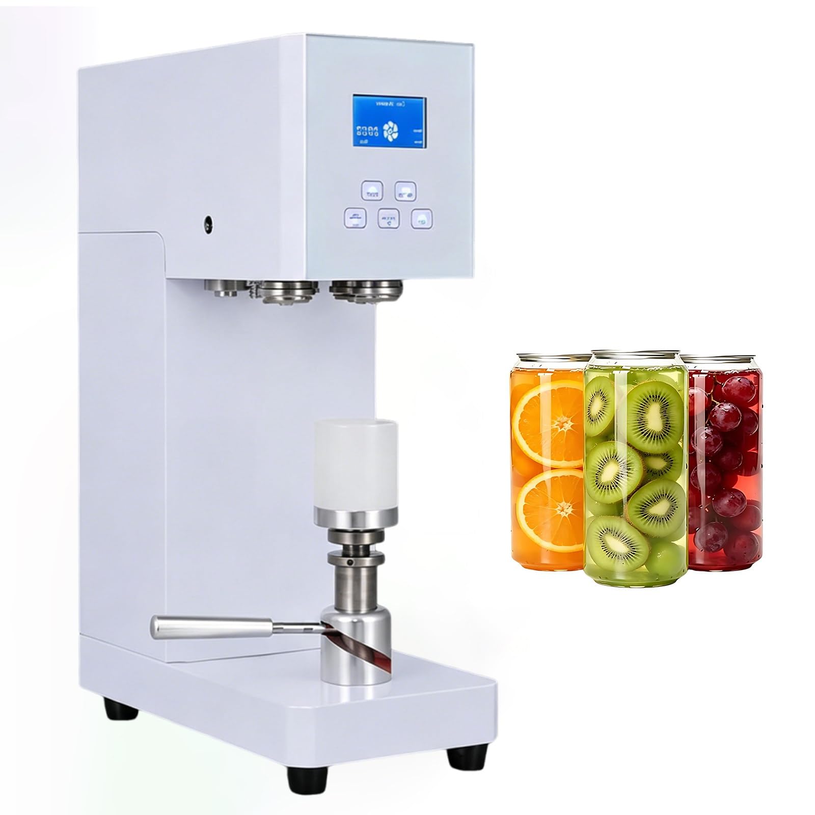 Tabletop Semi-Auto Can Sealer, 370W Beverage Seal Machine White