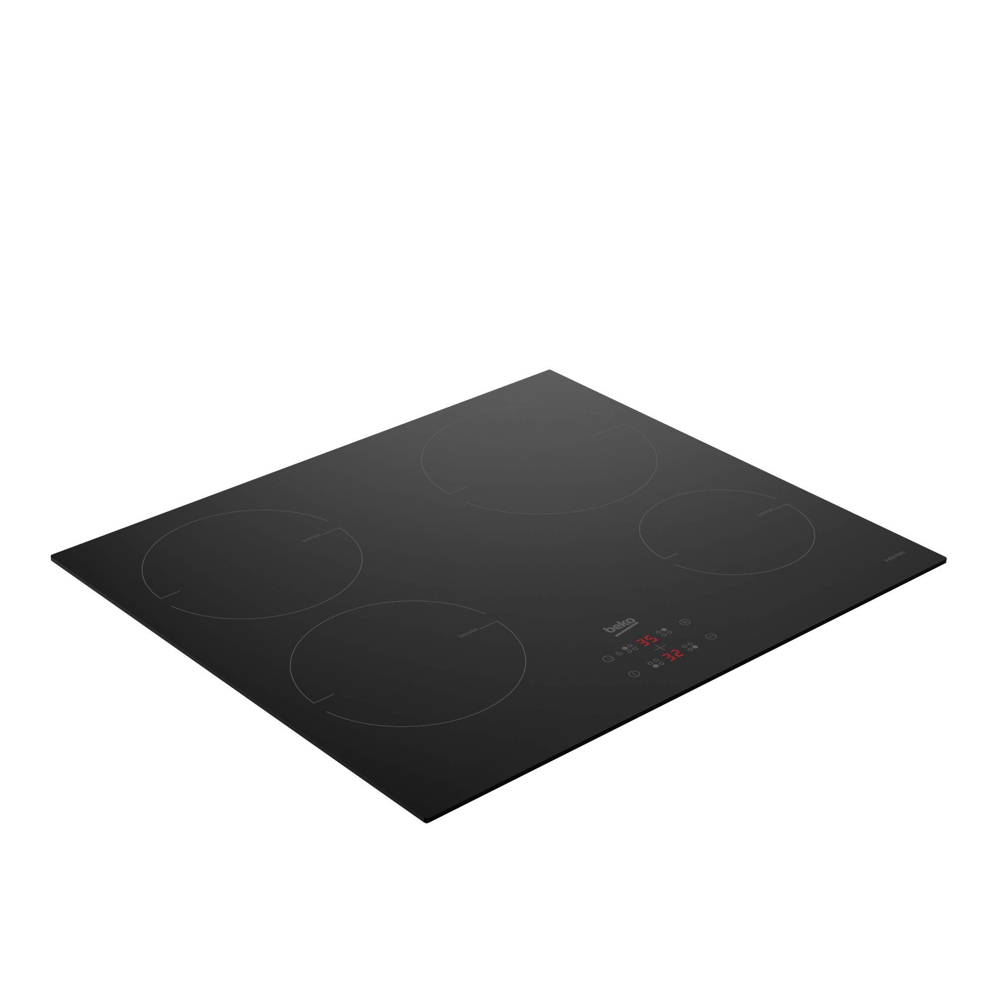 Beko BBSM12340X Einbau-Backofen-Set, Induktionskochfeld 4 Kochzonen, Backofen 8 Heizarten, 72 l Garraum, Schwarz/Edelstahl