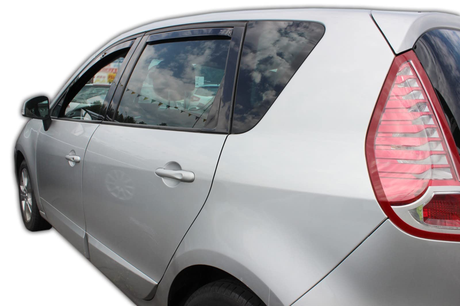 J&J AUTOMOTIVE Windabweiser passend für Renault Scenic 3 5-Türer 2009-2016 4tlg, Heko Regenabweiser Vorne Hinten Getönt Dunkel Passform
