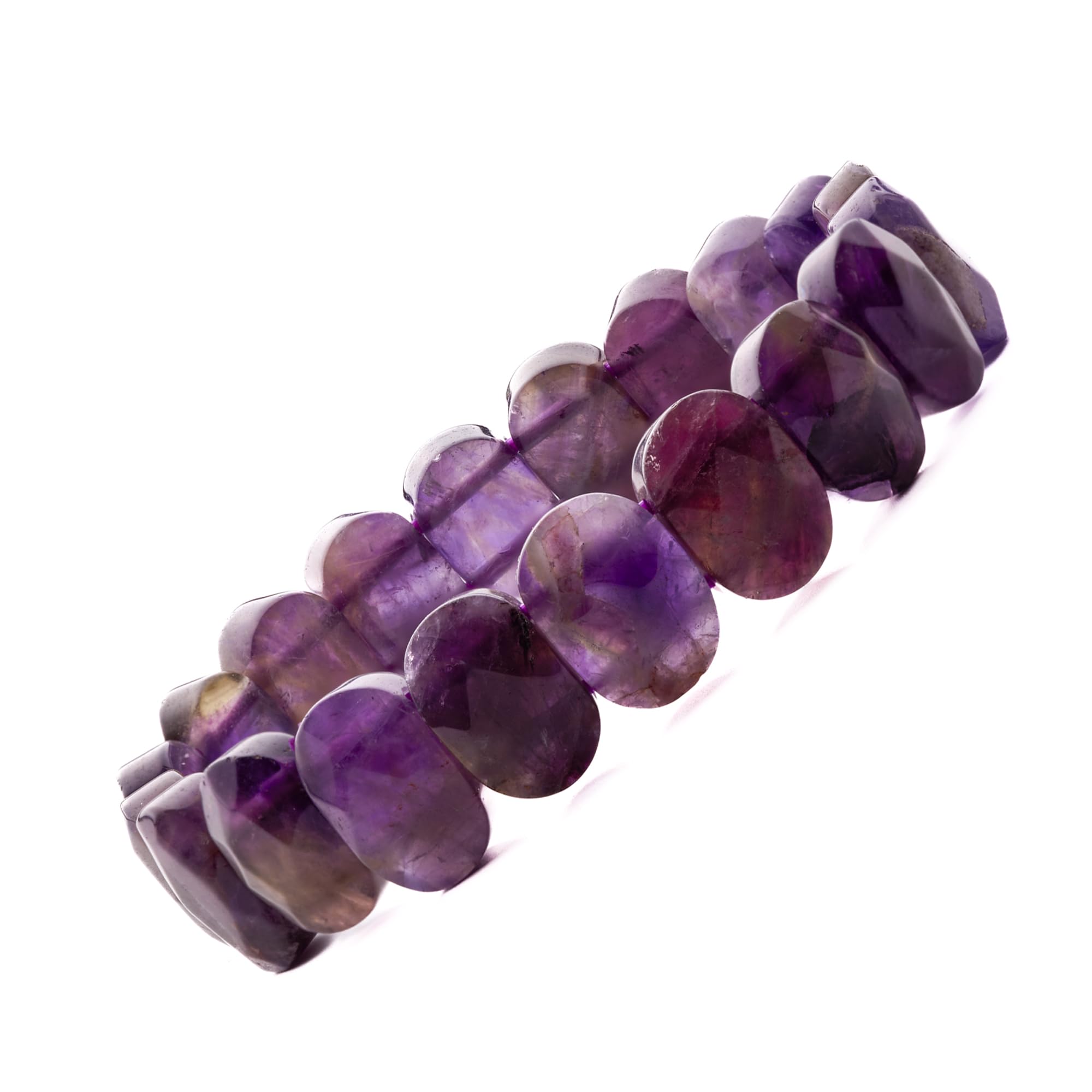 Plus Value Women New Amethyst Bracelet For Students Education Memory, Concentration Reiki Healing Aura Chakra Crystal Stone (1Pc, Jute Bag)