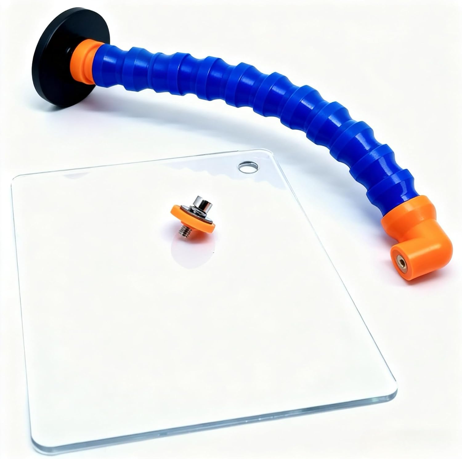 Machine Safety Guard w/Magnetic Base, 8" x 6" Polycarbonate Safety Shield, 15" Reach Hose Arm, Chip & Coolant Splash Guard for Lathes, Mills & Drill Presses