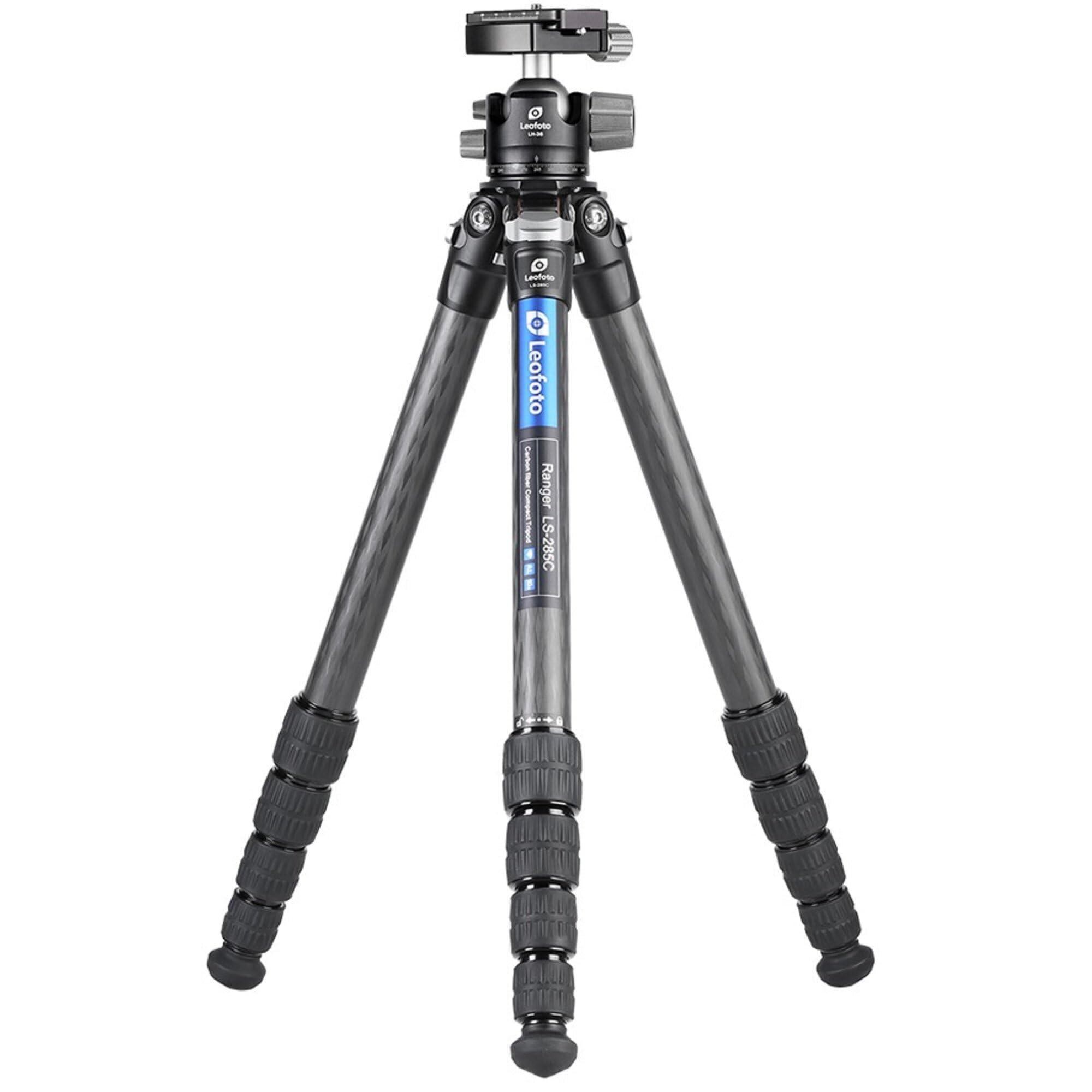 Leofoto Ranger - Statyw węglowy z głowicą kulową - nogi regulowane pod 3 kątami - idealny do fotografii makro - LS-285C+LH-36