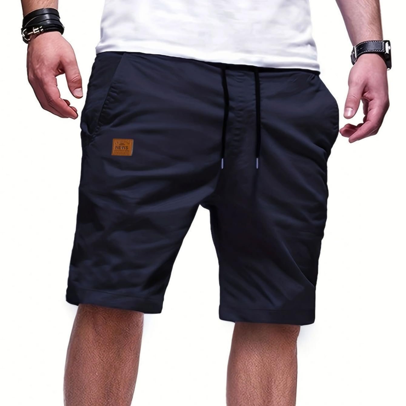 Short Homme Chino Bermuda Casual avec Poches
