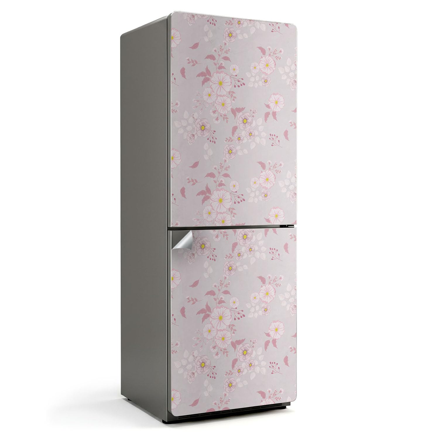 Autocollant frigo motif floral fin pour une décoration de cuisine printanière et douce