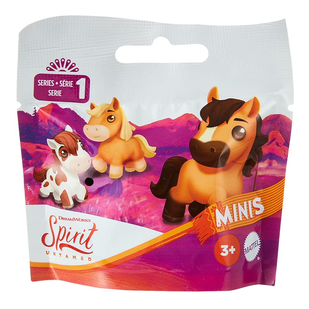 Mini-Sammelfiguren Precious Ponies inspiriert von The Movie Spirit Untamed – Pony Sequoia ~ Weißes Pferd mit weißem Rand ~ ungeöffnete identifizierte blinde Mystery Bag ~ Serie 1