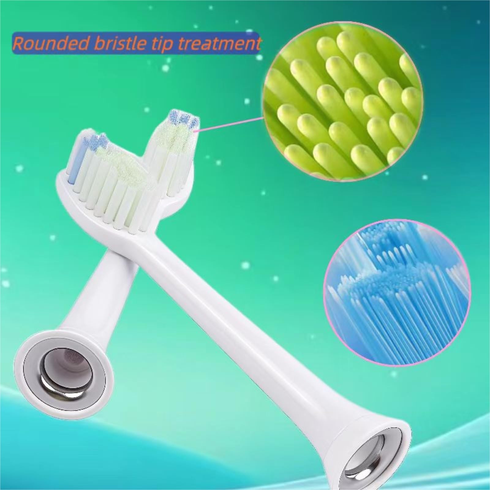 Testina Di Ricambio For Spazzolino Elettrico. Compatibile Con Philips HX3734/03 HX6616/52 HX6616/50 HX6616/51 HX9954(8 white brush heads)