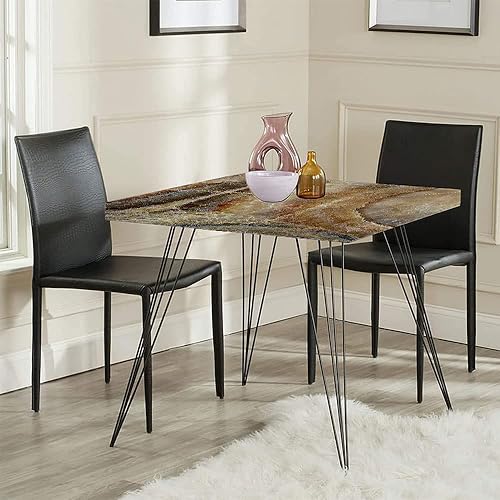 Miniatura 97 de Mantel cuadrado de mármol, patrón de granito natural con efectos de rastro de manchas nubladas, imagen de mármol, borde elástico, adecuado para Gris