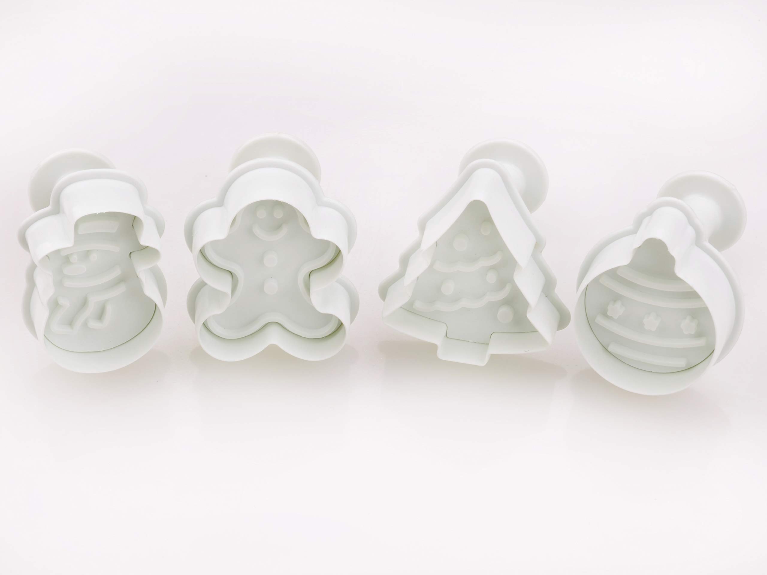 Pati-VersandWhite Plastic 13110 Christmas Designs Set of 4 Pieces 10 x 31 x 6 cm