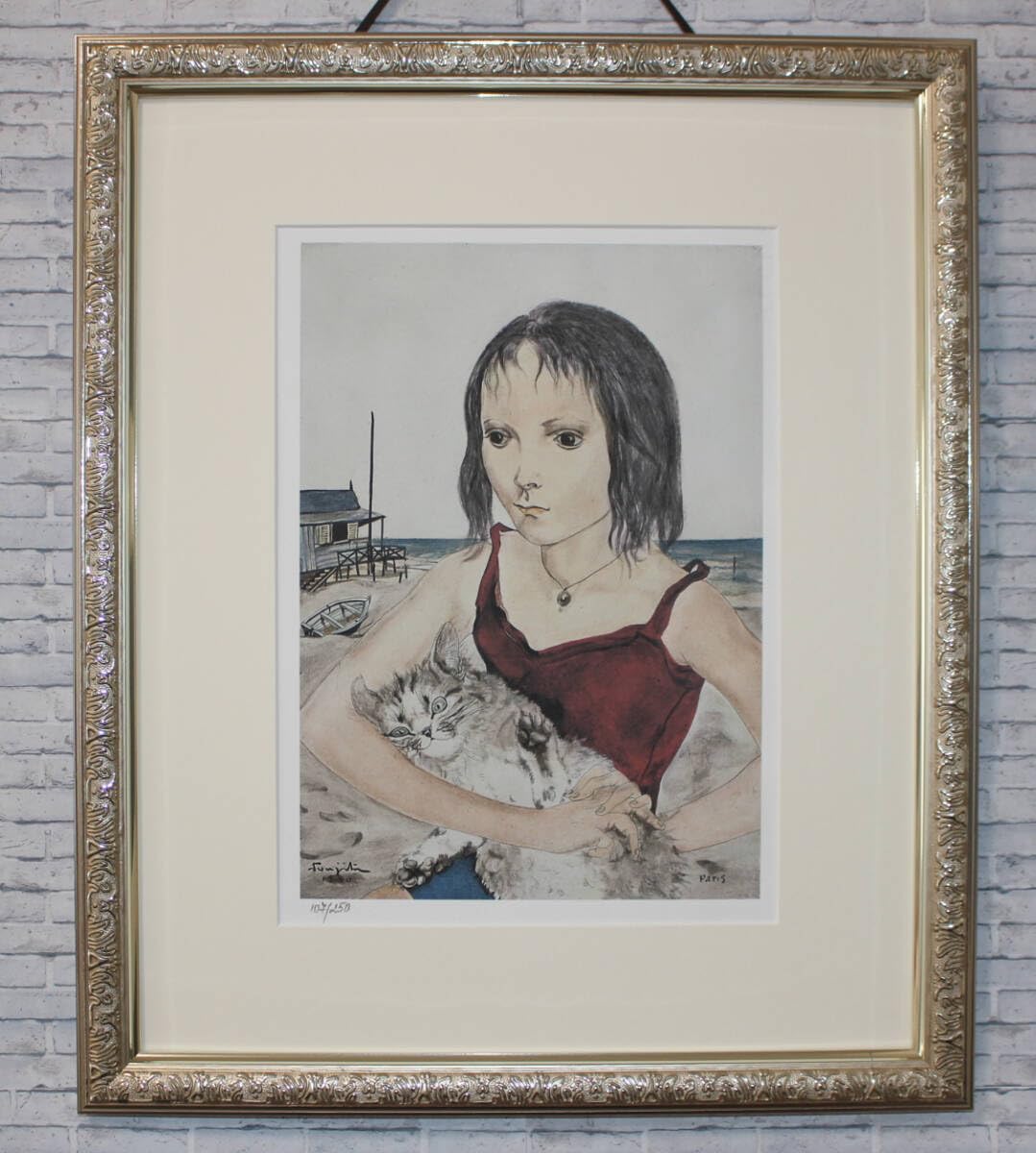 藤田嗣治 エスタンプリトグラフ「少女」販売証明書付き 250部限定 藤田嗣治 エスタンプリトグラフ「少女」販売証明書付き 250部限定