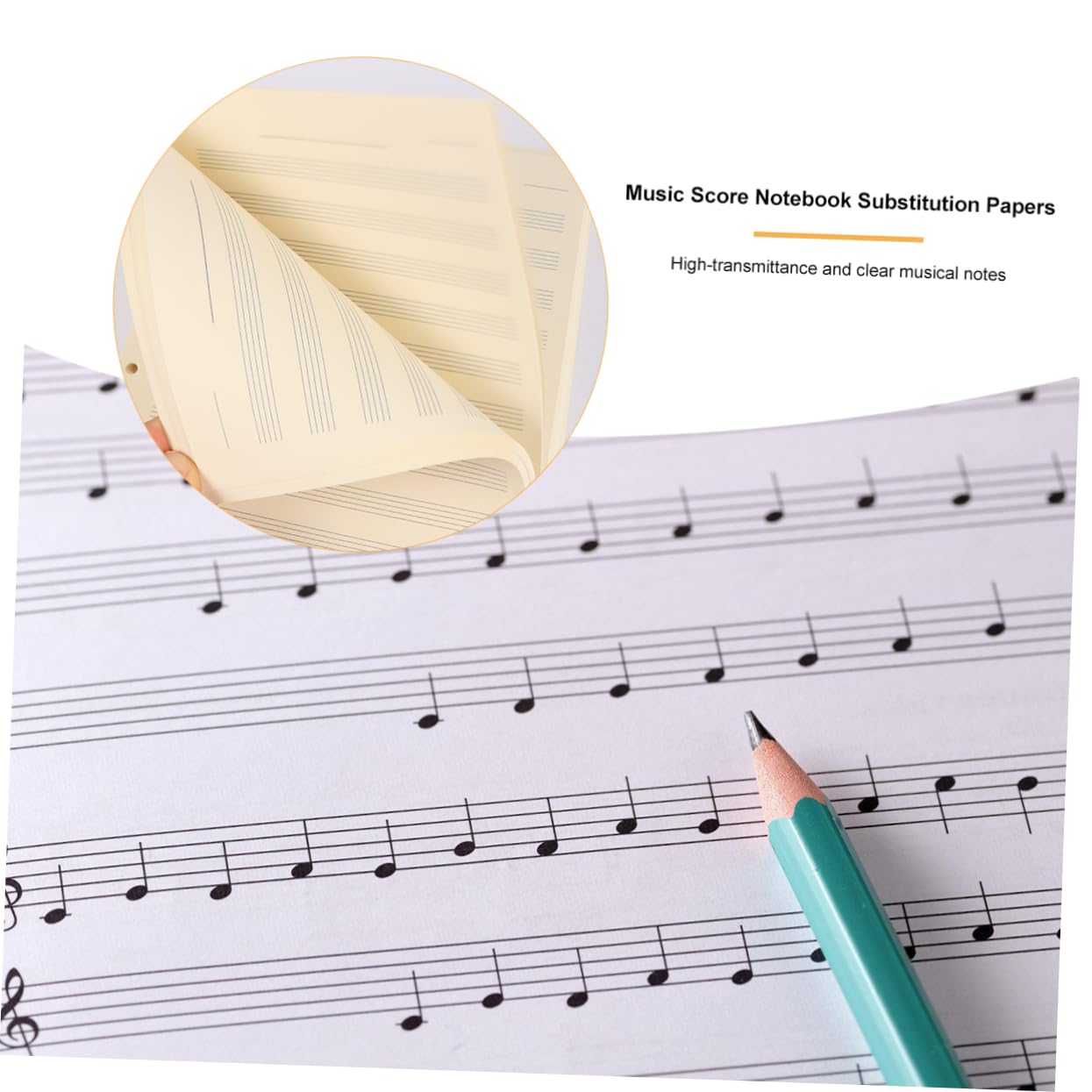 Feuilles Recharge Rangs 100 pour Partitions de Musicales Cahier 12