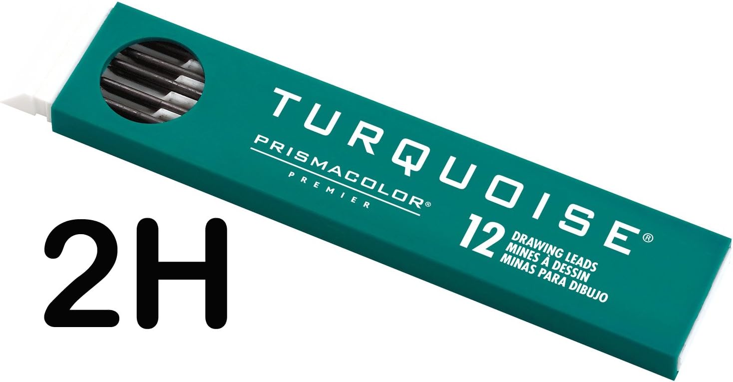 Prismacolor Premier Turquoise Drawing Lead Refills, 2.0 mm, Pack of 12, 2H (2177)
