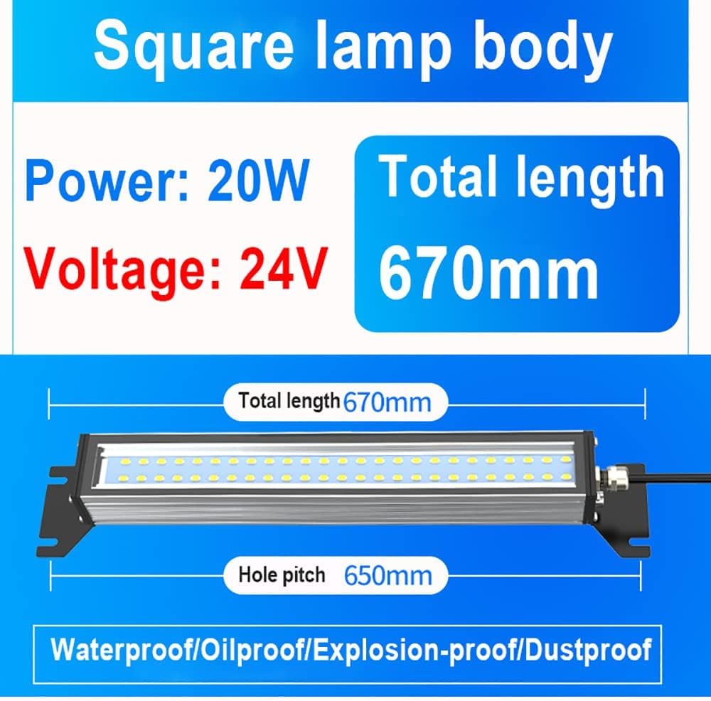 Luz de trabajo LED, tubo de iluminación IP67 a prueba de explosiones para máquina CNC, taller mecánico y techo de garaje, 18 W, 24-36 V, 570 mm de longitud