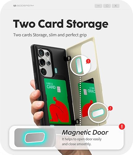 Miniatura 673 de GOOSPERY Parachoques magnético para puerta compatible con Galaxy S23, tarjetero tipo cartera, cierre automático, protección de doble capa resistente