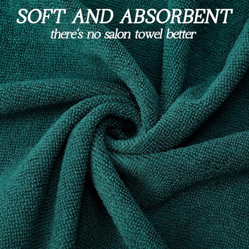 Image of Shimeyao 24 Pack 16 x 29 Inch Bleach Salon Towels Bulk, Dark Green