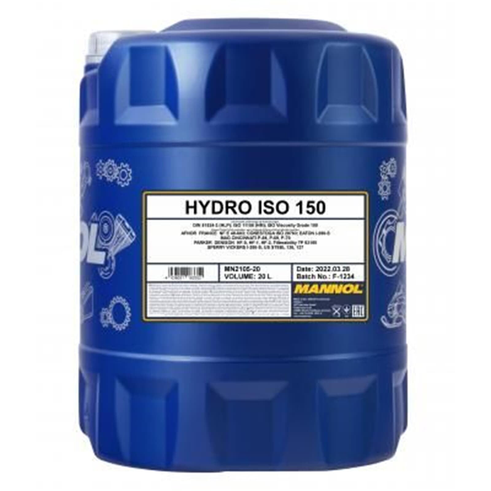 MANNOL 2105 Hydrauliköl ISO VG 150 HLP, mineralisch, 20L | Mineralisches Hydrauliköl nach DIN 51524-2 und ISO 11158 (HM), Verschleiß- und Korrosionsschutz für DENISON, EATON VICKERS