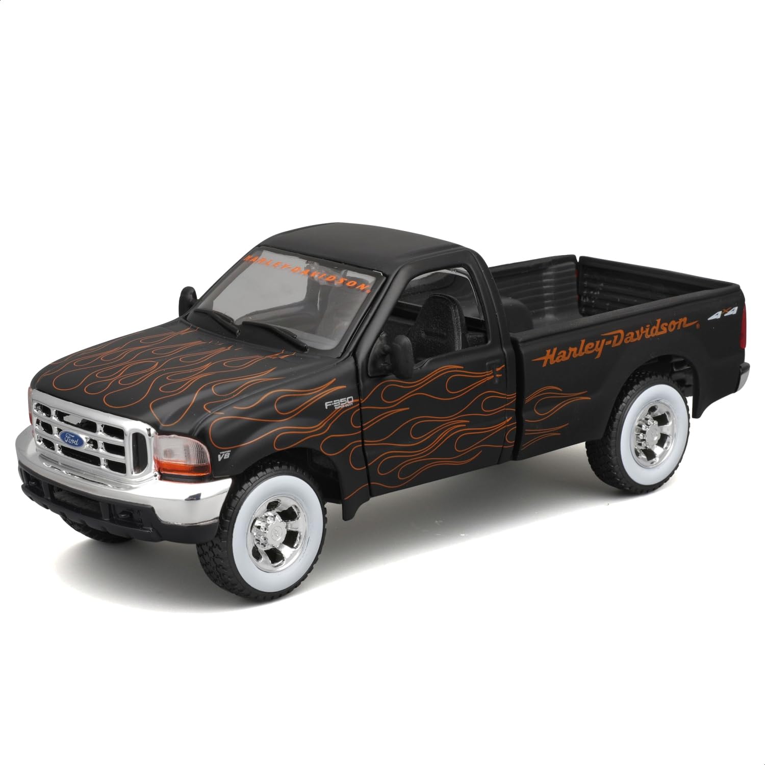 Maisto - 32181Bk - Véhicule Miniature - Modèle À L'Échelle - Ford F 350 Super Duty - Harley Davidson 1936 - Echelle 1/24, Noir