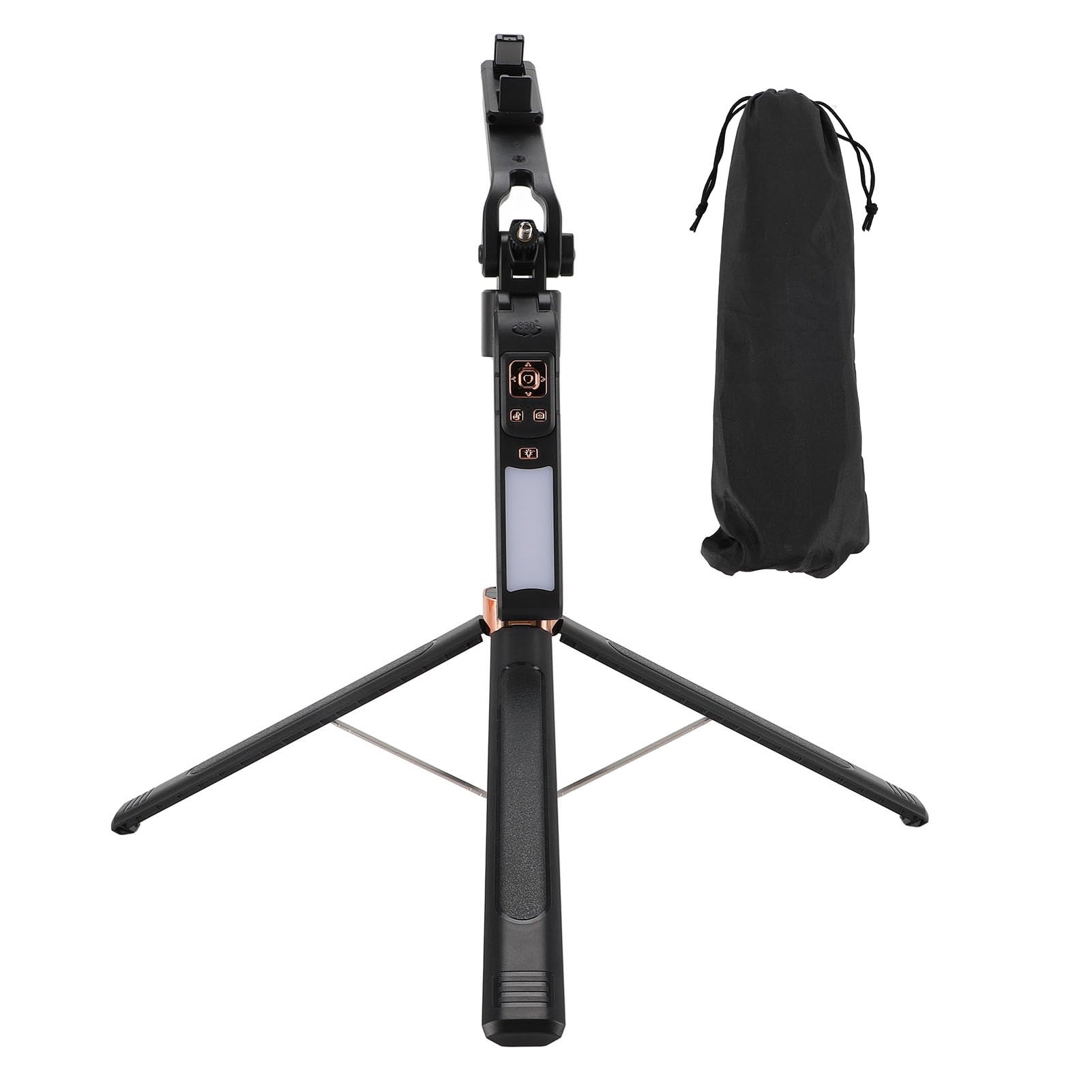 Treppiede per Telefono, Selfie Stick, Tracciamento Automatico del Volto, Controllo Gestuale, 40 Luci LED, Selfie Stick Estensibile, Kit per Vlogging con Telecomando per Registrazione Video su