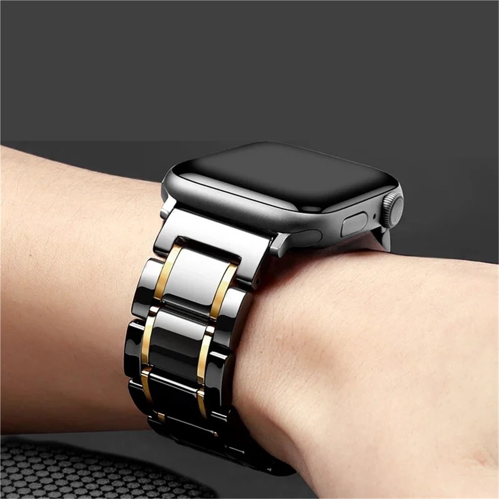 Ceramiczny metalowy pasek o średnicy 24 mm z mechanizmem szybkiego zwalniania do męskich inteligentnych zegarków sportowych