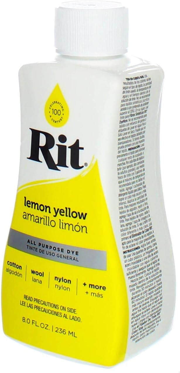 Rit Dyes Lemon Yellow Liquid 8 oz. Bottle [Pack of 4 ]