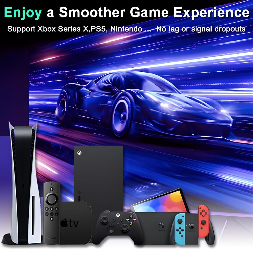 SkycropHD 4K60Hz Conmutador HDMI de 5 Puertos HDMI 2.0 con Control Remoto, conmutador automático, HDR10, Dolby Vision, Dolby Atmos, 18Gbps, CEC
