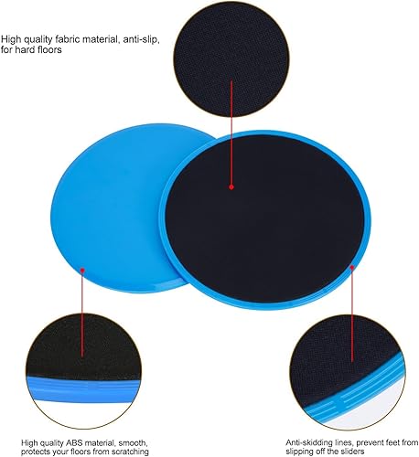 Miniatura 3 de Discos deslizantes deslizantes de núcleo, deslizadores de ejercicio, paquete de 4 deslizadores dobles para alfombras, suelos duros, Core Fitness