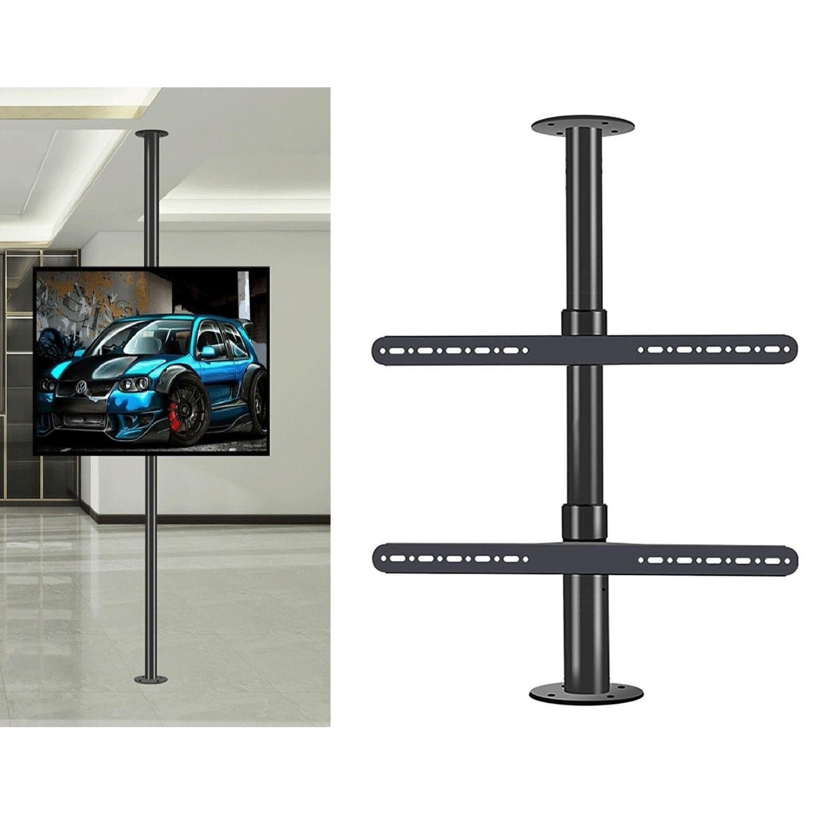 Support de sol universel pour TV 32-75 pouces rotatif à 360° en acier robuste