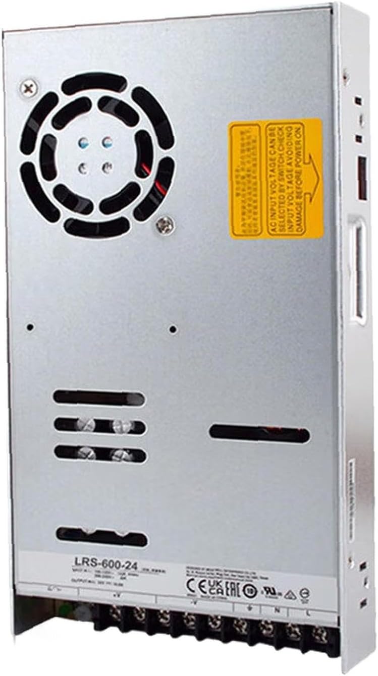 LRS-600-24 24V 25A 600W Single Output Industrial Power Supply, 91% Efficiency, 85-264VAC Input, for Automation/Machinery/Control Systems