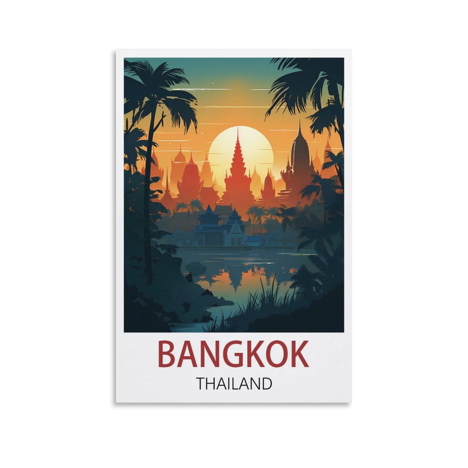 Baglev Unframe-Style Bangkok Thailand Vintage Travel Poster 08X12inch(20X30cm) Canvas Art Poster And Wall Art Picture Print Modern Family Bedroom Decor Posters