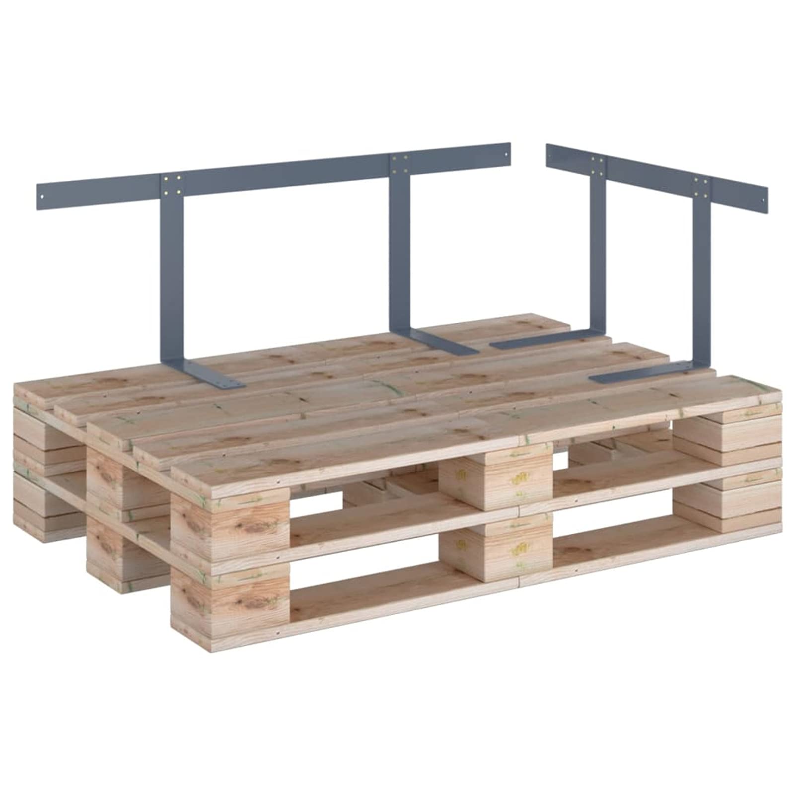 Respaldo para sofá palets Hierro 110 cm Gris Claro Accesorio Muebles de jardín