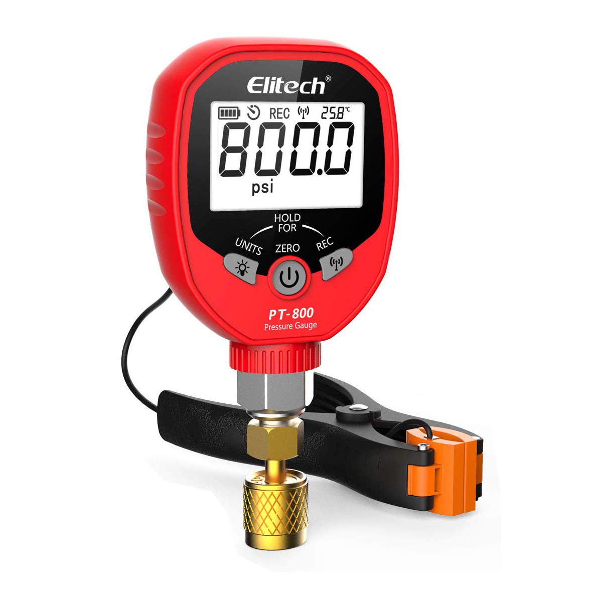 Elitech PT-800 Wireless Refrigeration Pressure Gauge HVAC 1/8” NPT Elitech PT-800 Wireless Refrigeration Pressure Gauge HVAC 1/8” NPT
