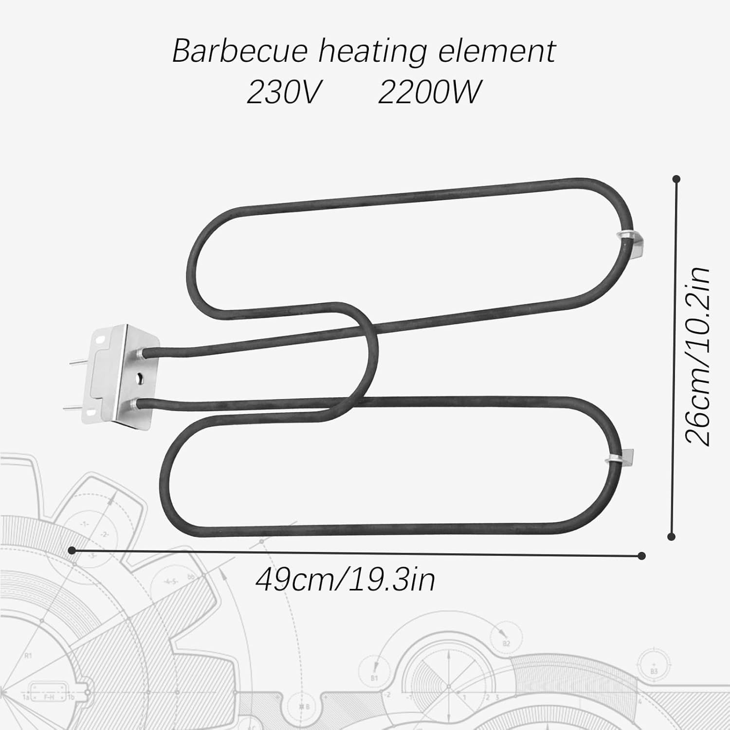HIFROM 70127 Grill Heating Element Compatible with Weber Q240 Q2400 55020001 Series, BBQ Replacement Part Electric Heating Element