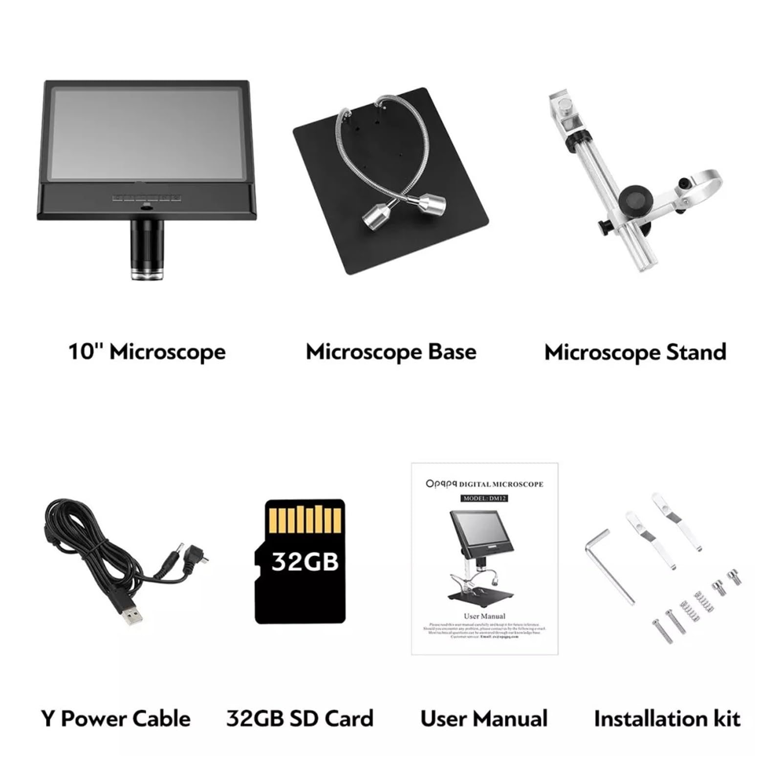Digital Microscope 10" LCD Coin Camera 1080P 1300X Solder With Screen For Adults