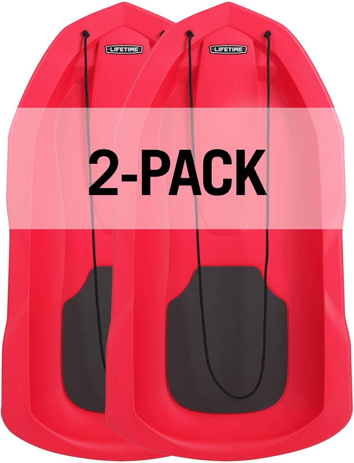 Lifetime Premium Snow Sled 2-Pack - Durable UV-Protected Toboggans for Fast Family Sledding Fun