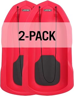 Lifetime Premium Snow Sled 2-Pack - Durable UV-Protected Toboggans for Fast Family Sledding Fun