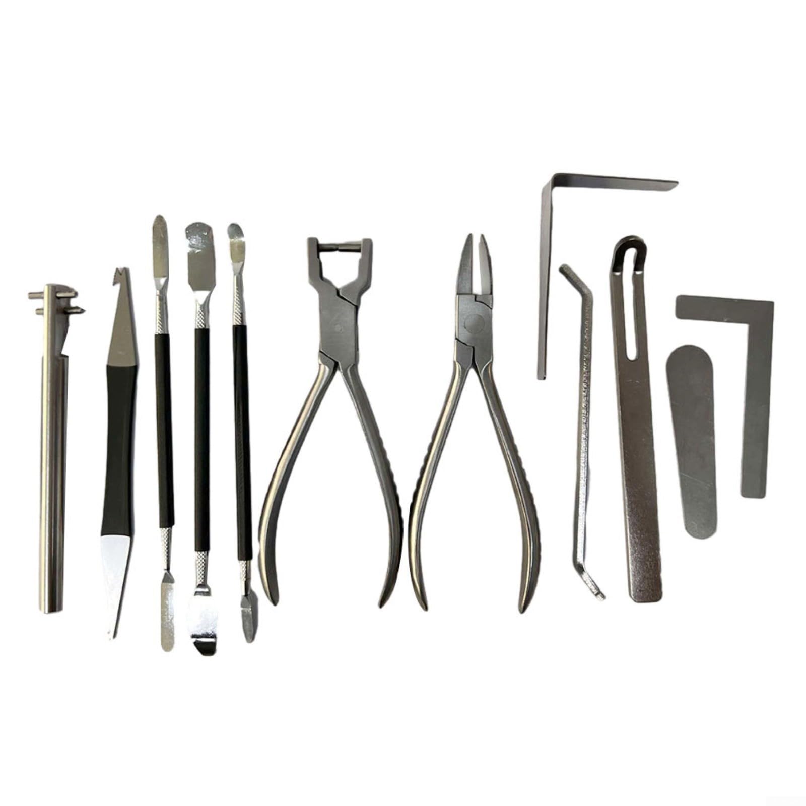 Kit de herramientas de reparación de saxofón, 12 piezas, acero inoxidable para WOODWIND, juego de mantenimiento con bolsa para ajuste de flauta de clarinete de saxofón por Luthiers