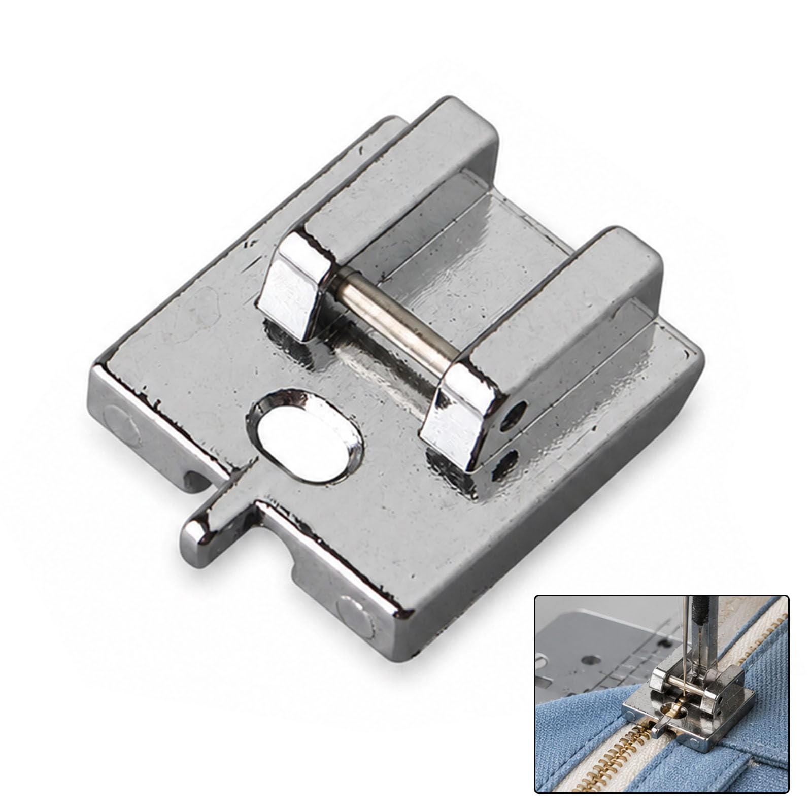 QIHAWN Invisible Concealed Zipper Foot with Tail, Snap-On Sewing Machine Foot Compatible with Brother, Singer, Janome, Toyota & Most Domestic Sewing Machines