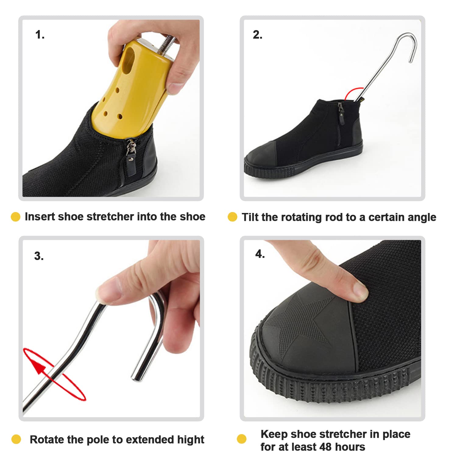 Barelle per stivali da cowboy, barella da uomo per piedi larghi, espansore per scarpe regolabile con protezioni per le pieghe