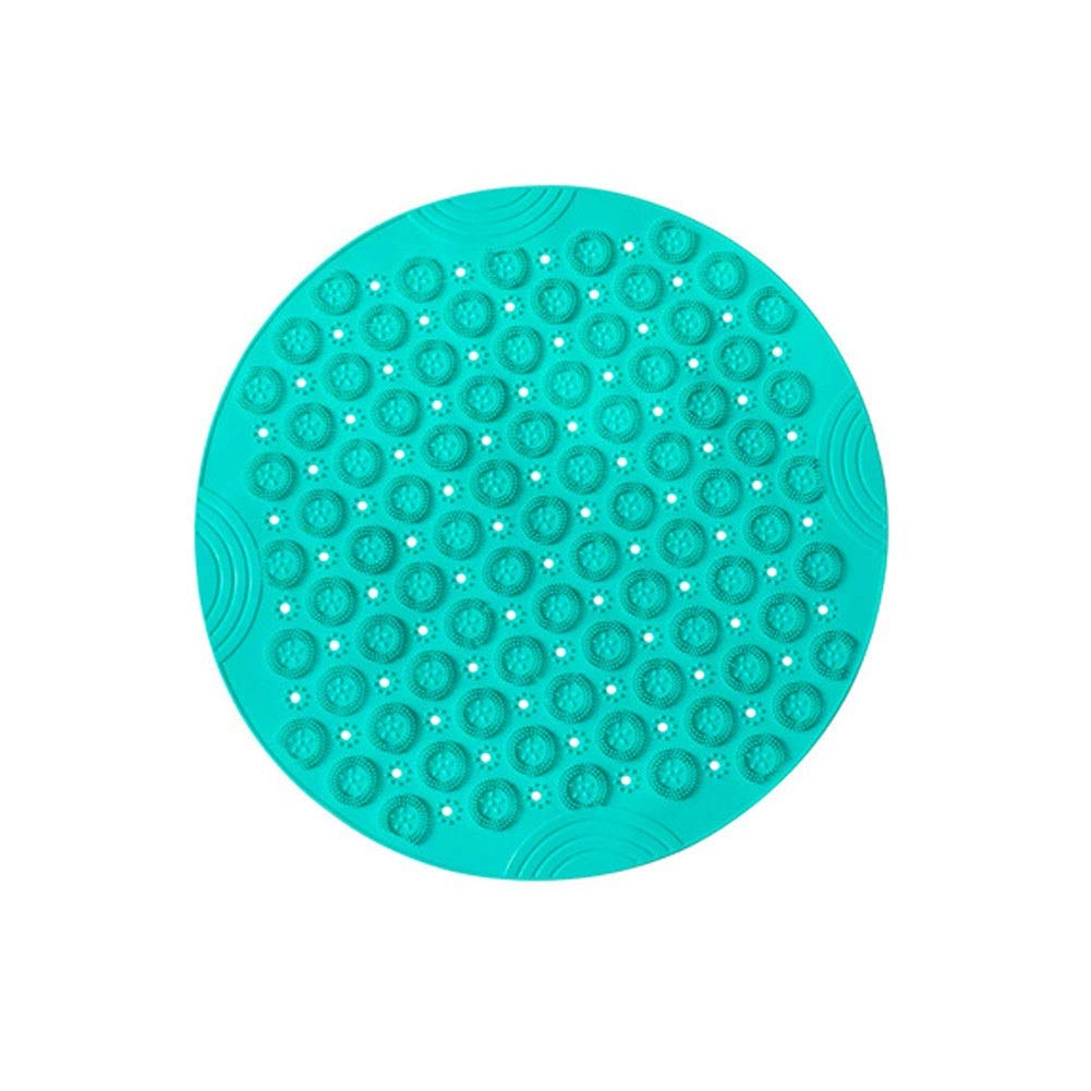 Non-Slip Bath Mat AGYH Non-Slip Shower mat Round PVC Water Blue, Hand wash, Bath mat (55 55cm) (Color : Green)