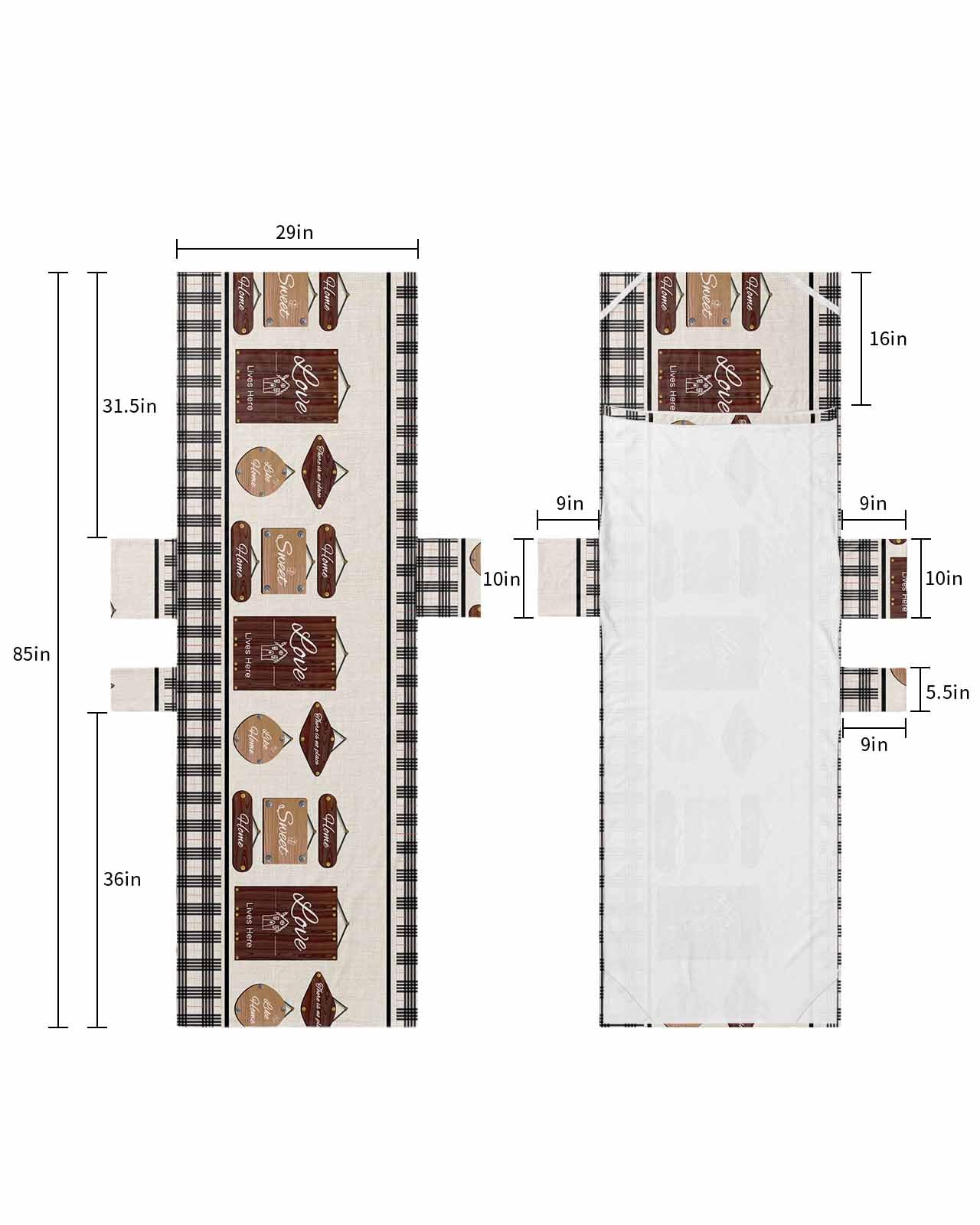 Brown Vintage Beach Lounge Chair Towel Cover, Soft Chaise Lounge Towel with Side Pockets Patio Pool Chairs Cover for Beach/Pool Sunbathing 29x85 Black Plaid Modern Home Rustic