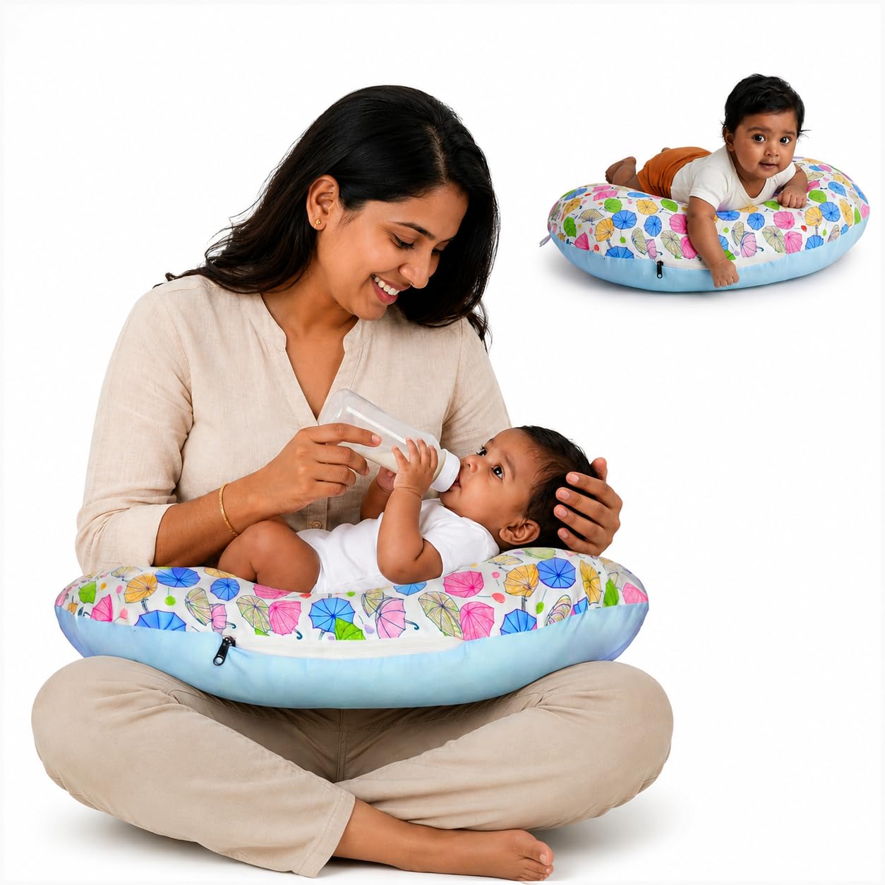 VParents Baby Breast Feeding Pillow, Nursing Pillow, Maternity Feeding Pillow for Mother and New Born Baby (Chunky)