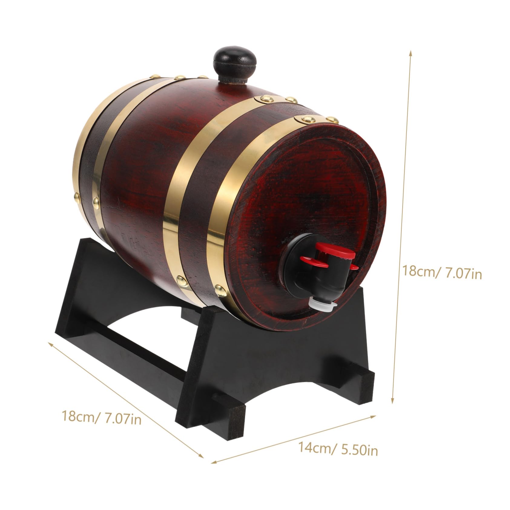 COLLBATH Small Oak Aging Barrel 3l Wooden Wine Barrel for Decor Beer Dispenser Stand for Home