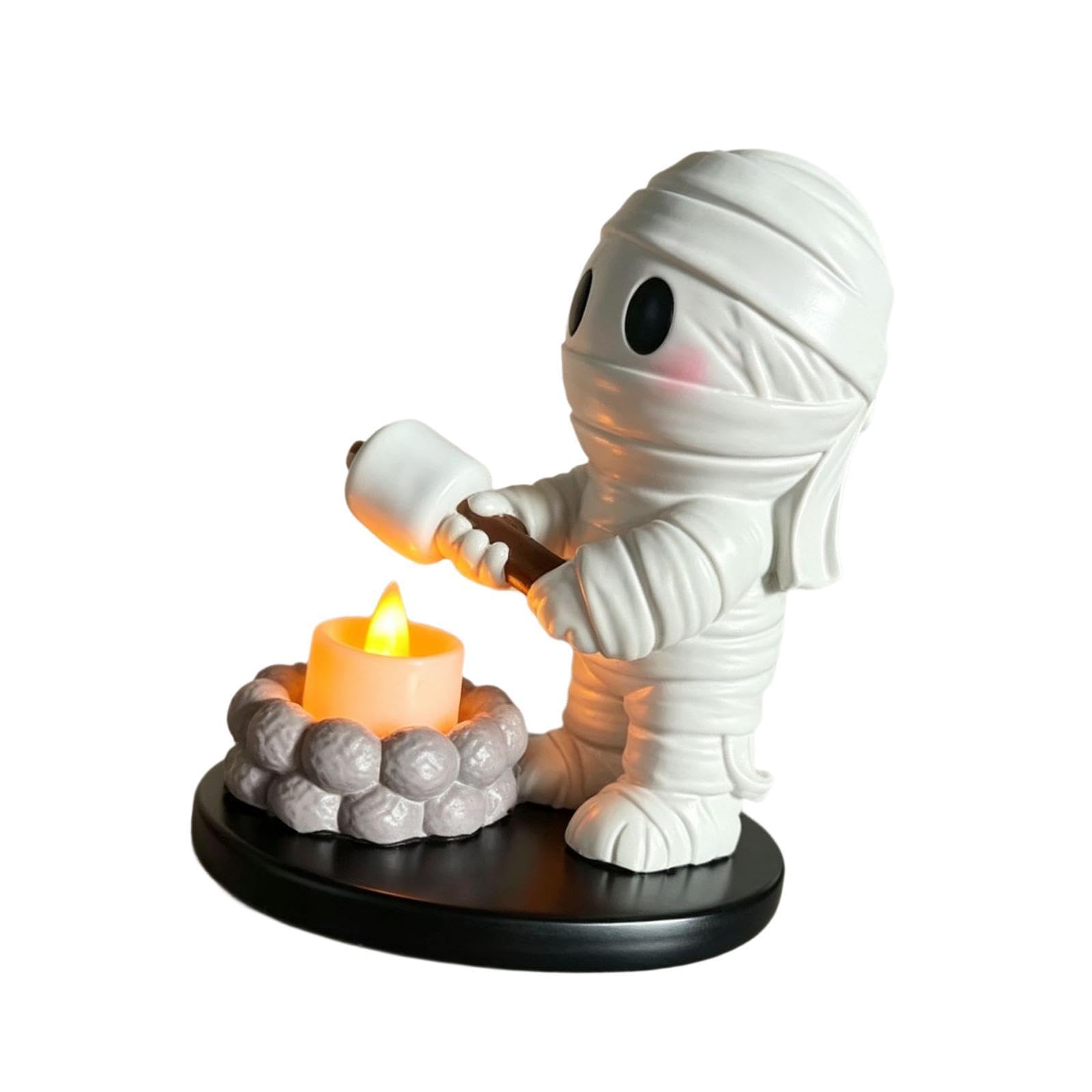 LOVIVER Portavelas de Halloween, pequeño y Bonito Adorno sin Llama, Figura de Resina para Interiores, Ideal como Centro de Mesa para la Oficina o el hogar, Style C