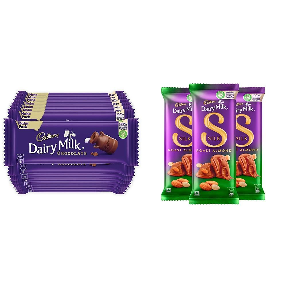 Cadbury Dairy Milk Chocolate Bar, 15 x 55 g Maha Pack & Cadbury Dairy