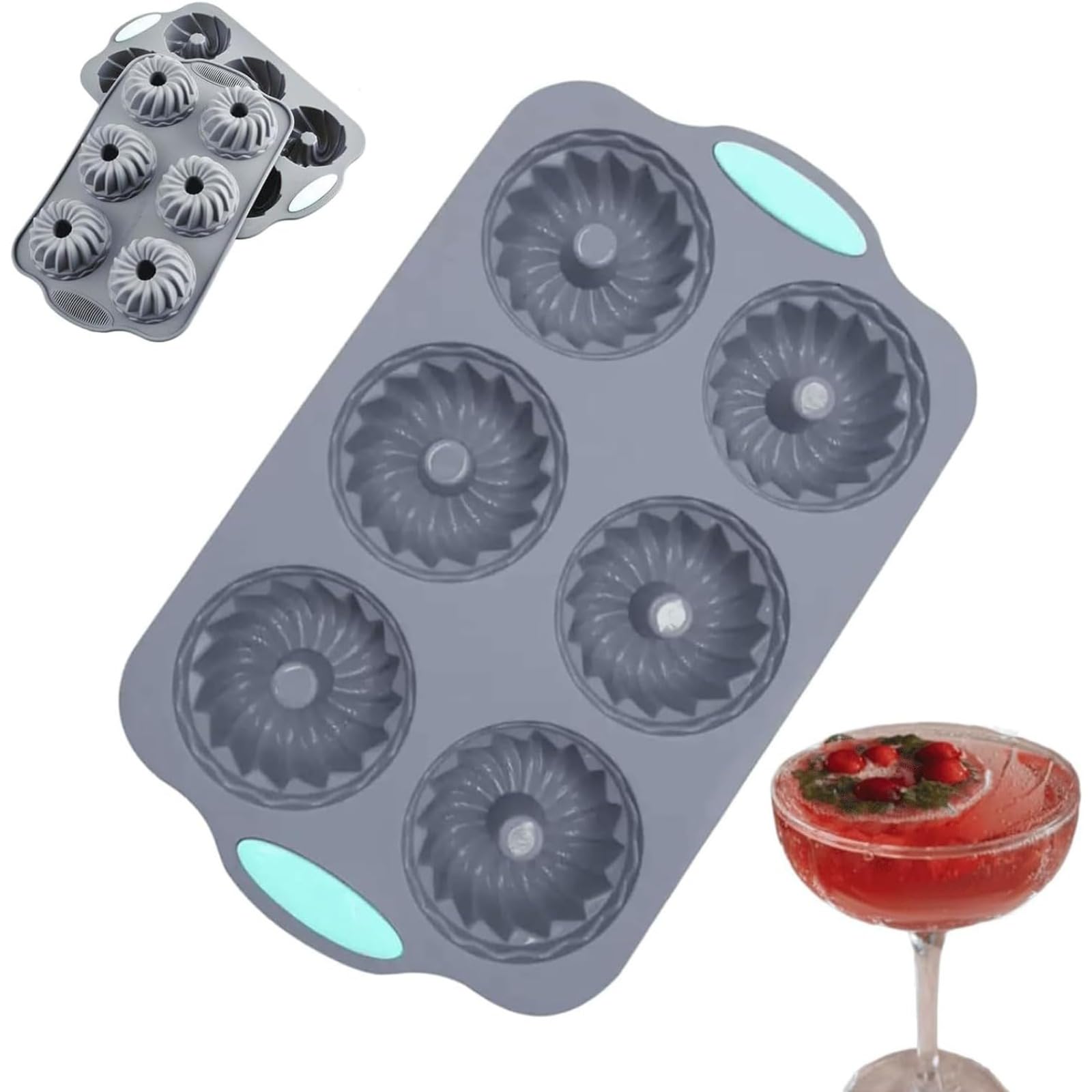 Wreath Ice Mold, Christmas Wreath Ice Mold, Wreath Ice Cubes for Holiday Cocktails, Holiday Molds for Baking, DIY Crafts Suitable for Ice Cream, Cakes, Soap, Chocolate, Candy (A)