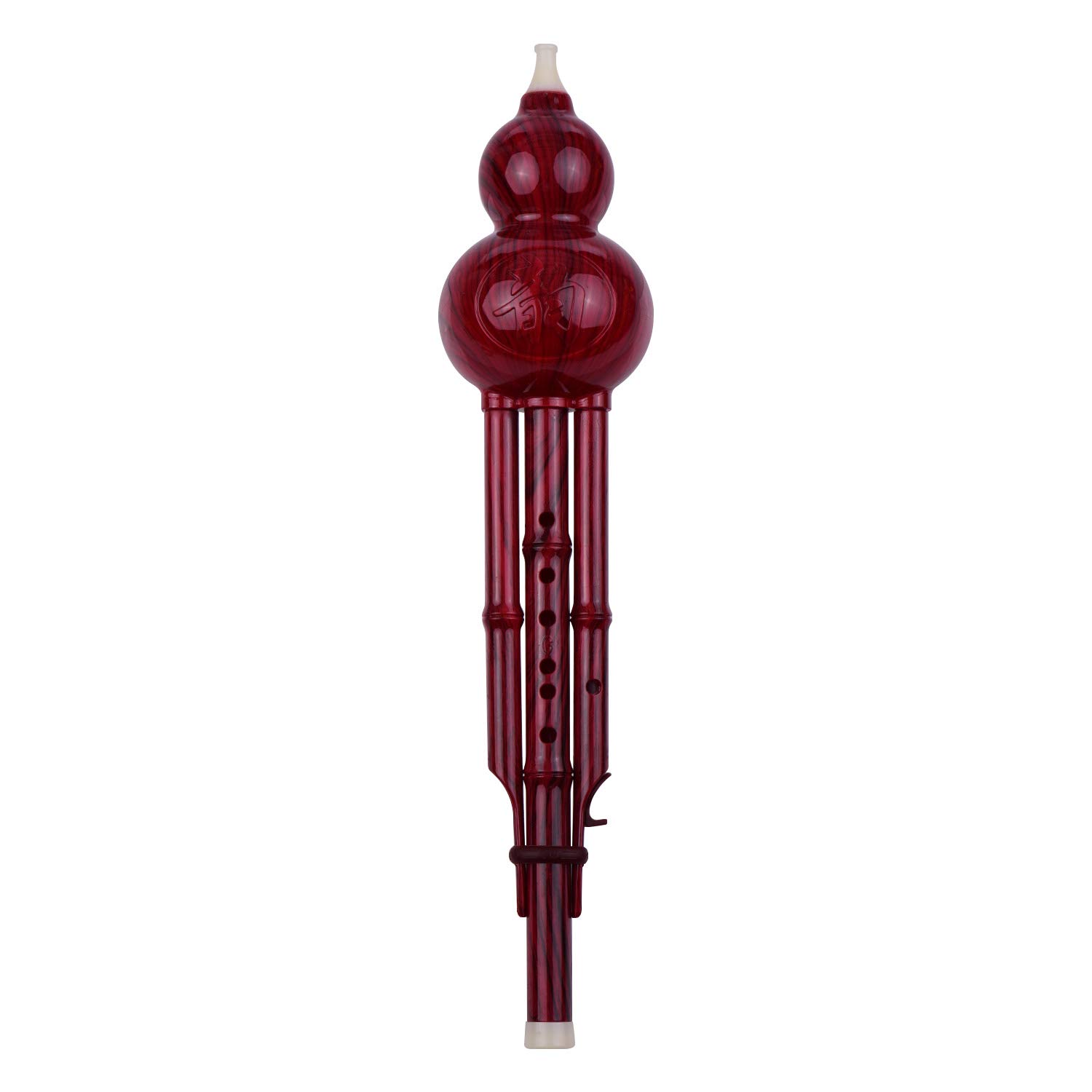 POENVFPO Flûte de Gourde Hulusi Traditionnelle à clé C, Gourde Naturelle Sculptée à la Main avec Tuyaux en Bambou, Instrument de Musique Léger de 157 G pour Débutants, Comprend un étui de Transport