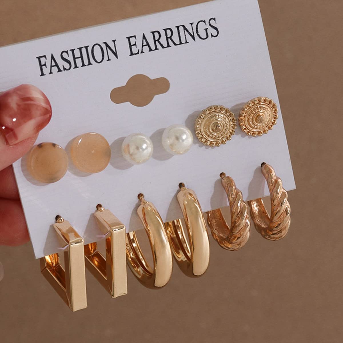 Modern Studs & Hoop Earrings Set of 9
